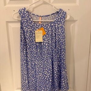 Blue and White Polka dot top